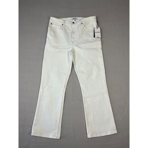 RE/Done Jeans Womens 31x28 White Denim 70s Crop Boot Classic Fit High Rise